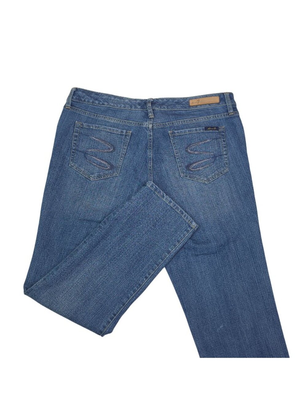 Seven7 Womens Straight-Leg Premium Denim Jeans Size 14 Stretch Cotton Blend